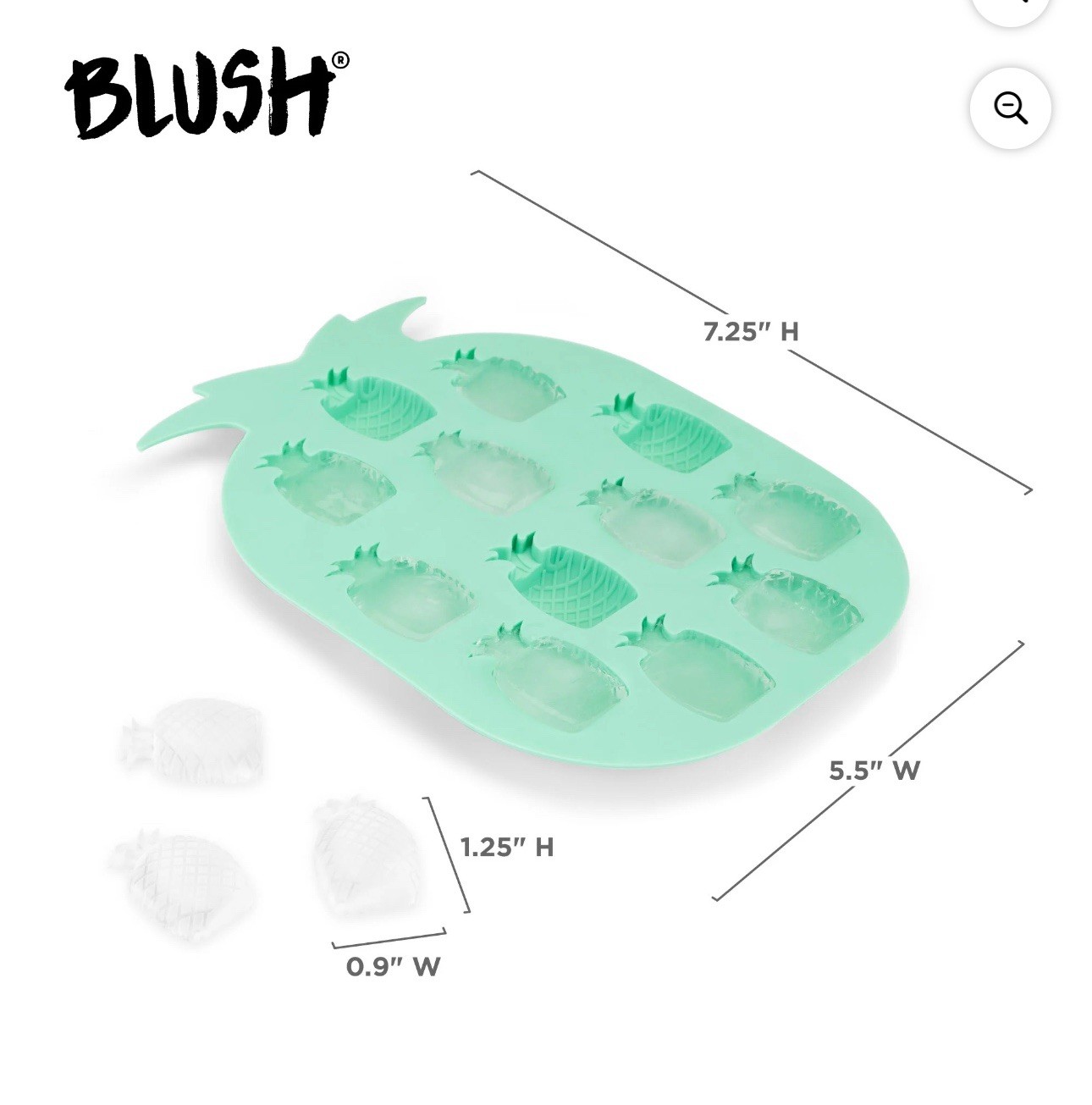 4 X Blush Pineapple Shaped Ice Mold