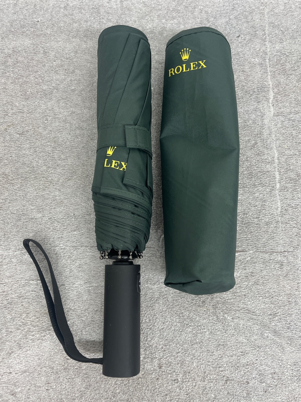 Authentic ROLEX Green Folding Umbrella Gold Logo VIP Executive Gift NEW