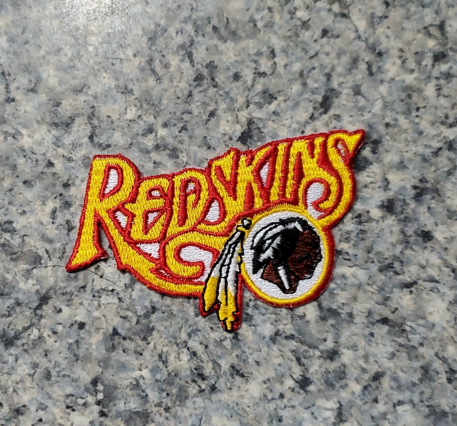 Washington Redskins Vintage Style Script Patch. Embroidered. Iron On. 3"x2"