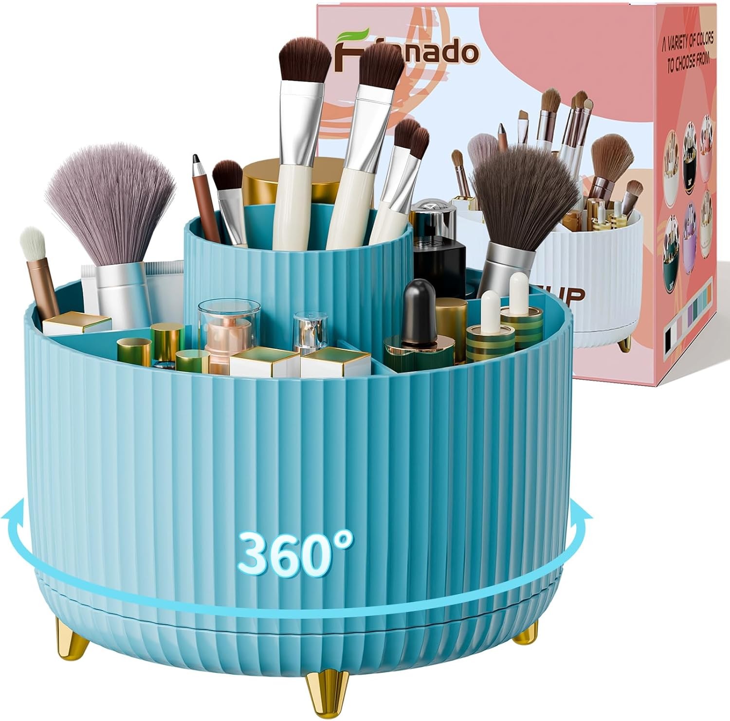 360° Rotate Makeup Brush Holder Organizer, Makeup Organizers