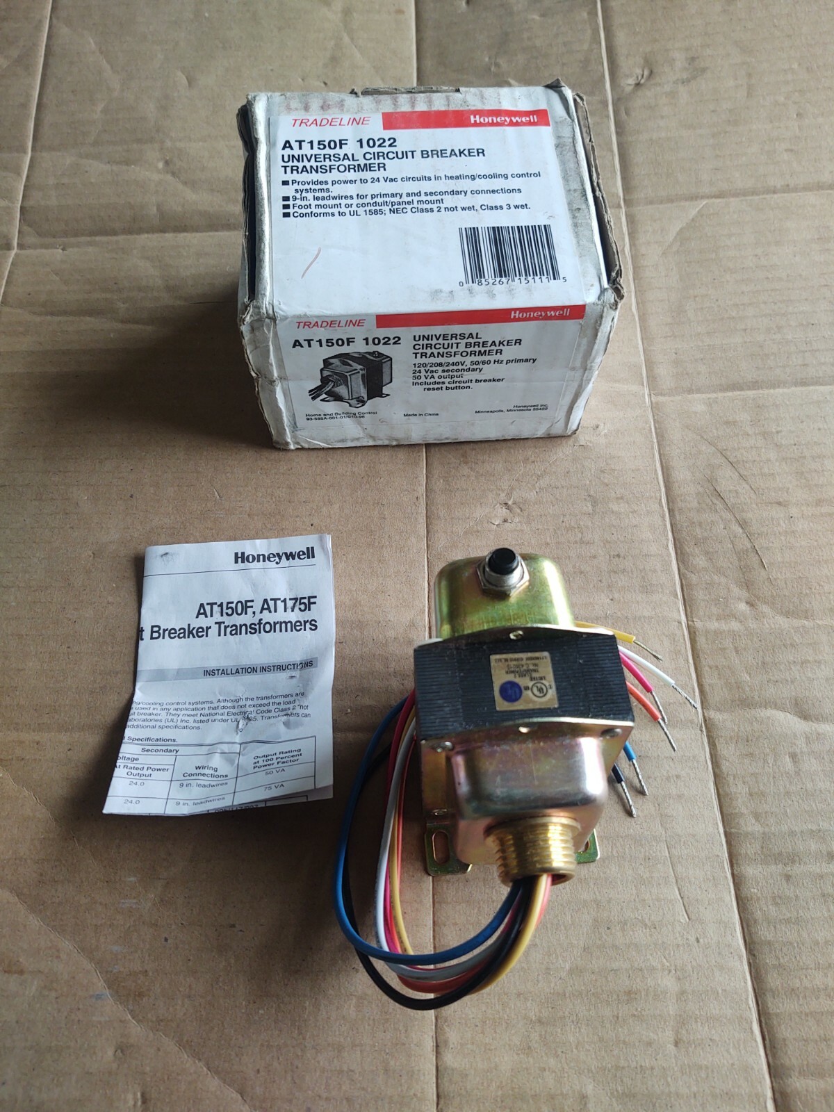 HONEYWELL  (TRADELINE)  # AT150F 1022  UNIVERSAL CIRCUIT BREAKER TRANSFORMER