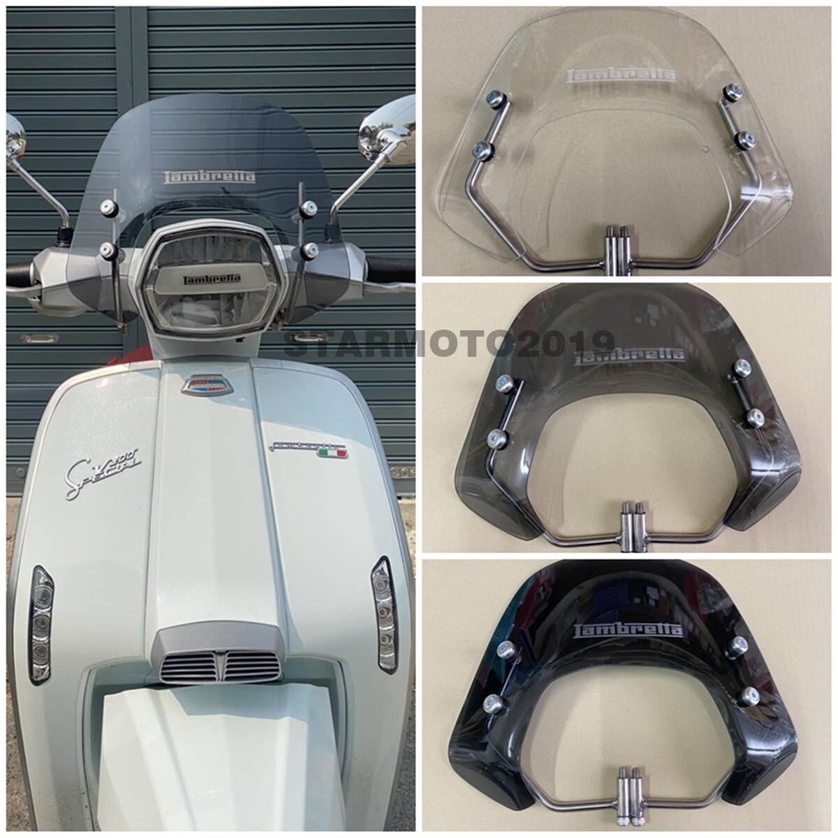 FIT FOR LAMBRETTA V200 V125 V50 WINDSHIELD WINDSCREEN SHIELD COWL FAIRINGS