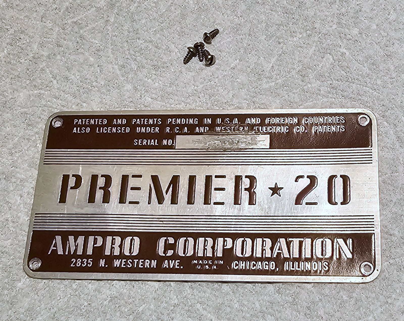 Vintage AMPRO Premier 20 Badge Logo
