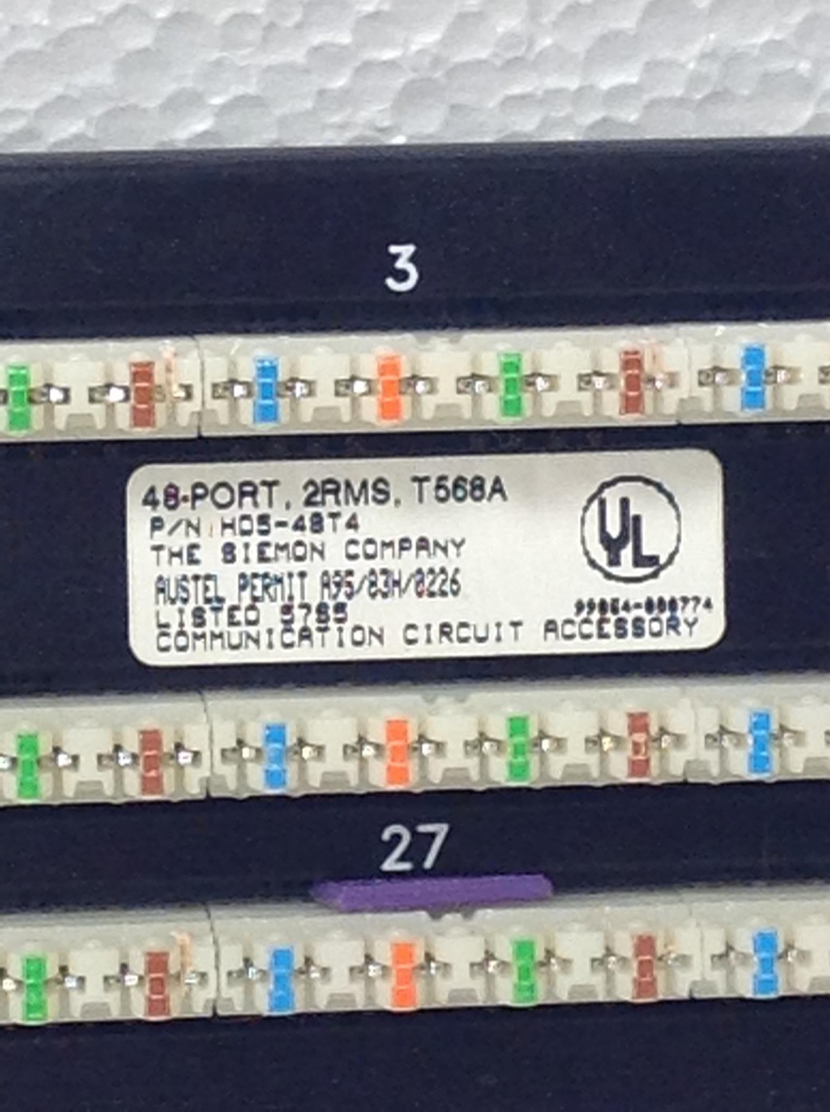 20x SIEMON High Density Cat 5e 48-port Patch Panel HD5-48T4 2RMS T568A WORKING