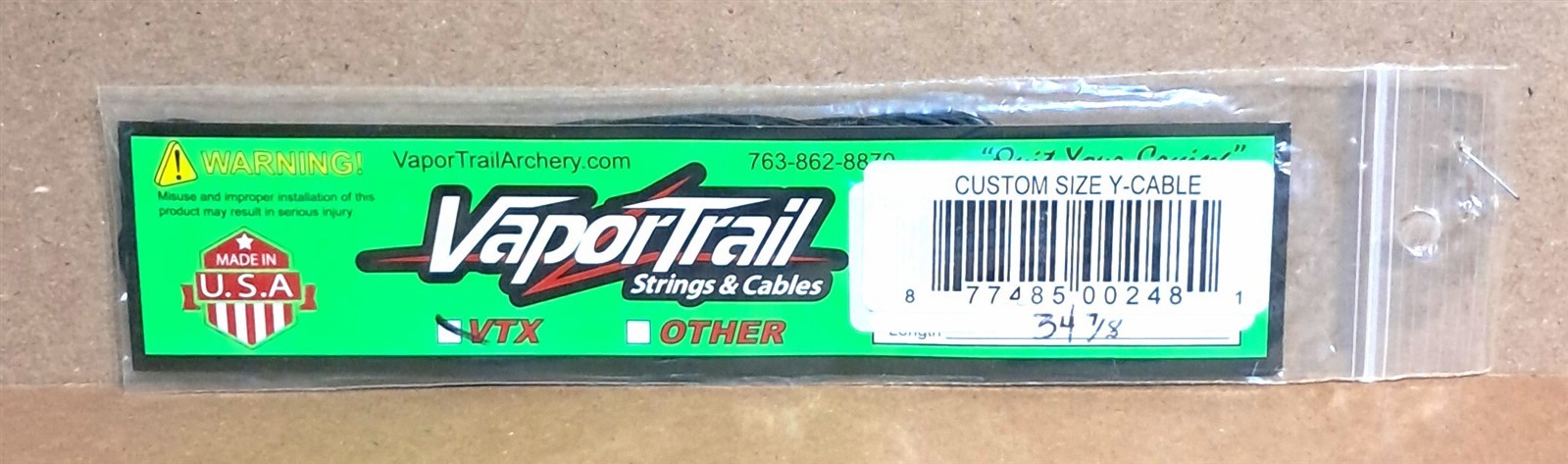 New VaporTrail Archery VTX Custom Replacement Y Cable - 34 7/8"