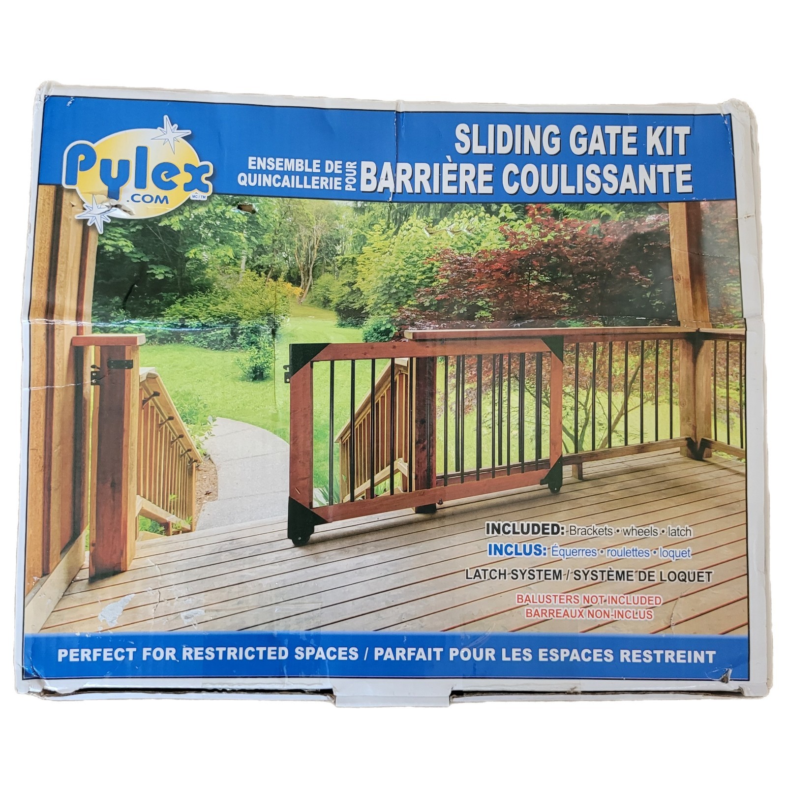 Pylex Deck Hardware Kit Sliding Gate Rust Resistant Powder Coated Steel Black