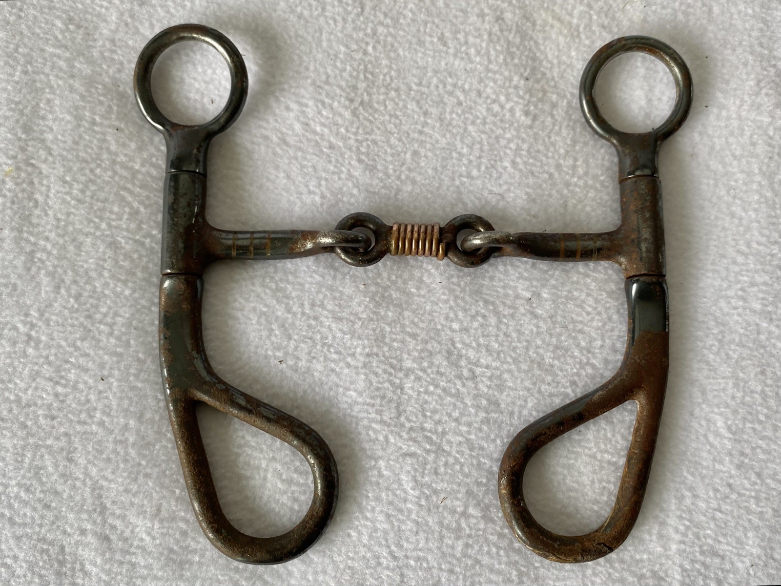 Nice Blued Steel Sweet Iron~ 4-3/4" DogBone Mouth TearDrop Shank Snaffle BIT