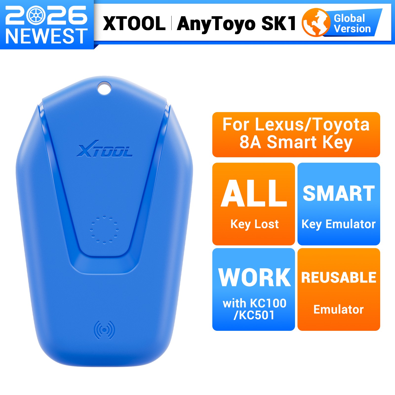 XTOOL KS-1 Smart Key Emulator Programmer All Key Lost For Toyota for D8/KC100