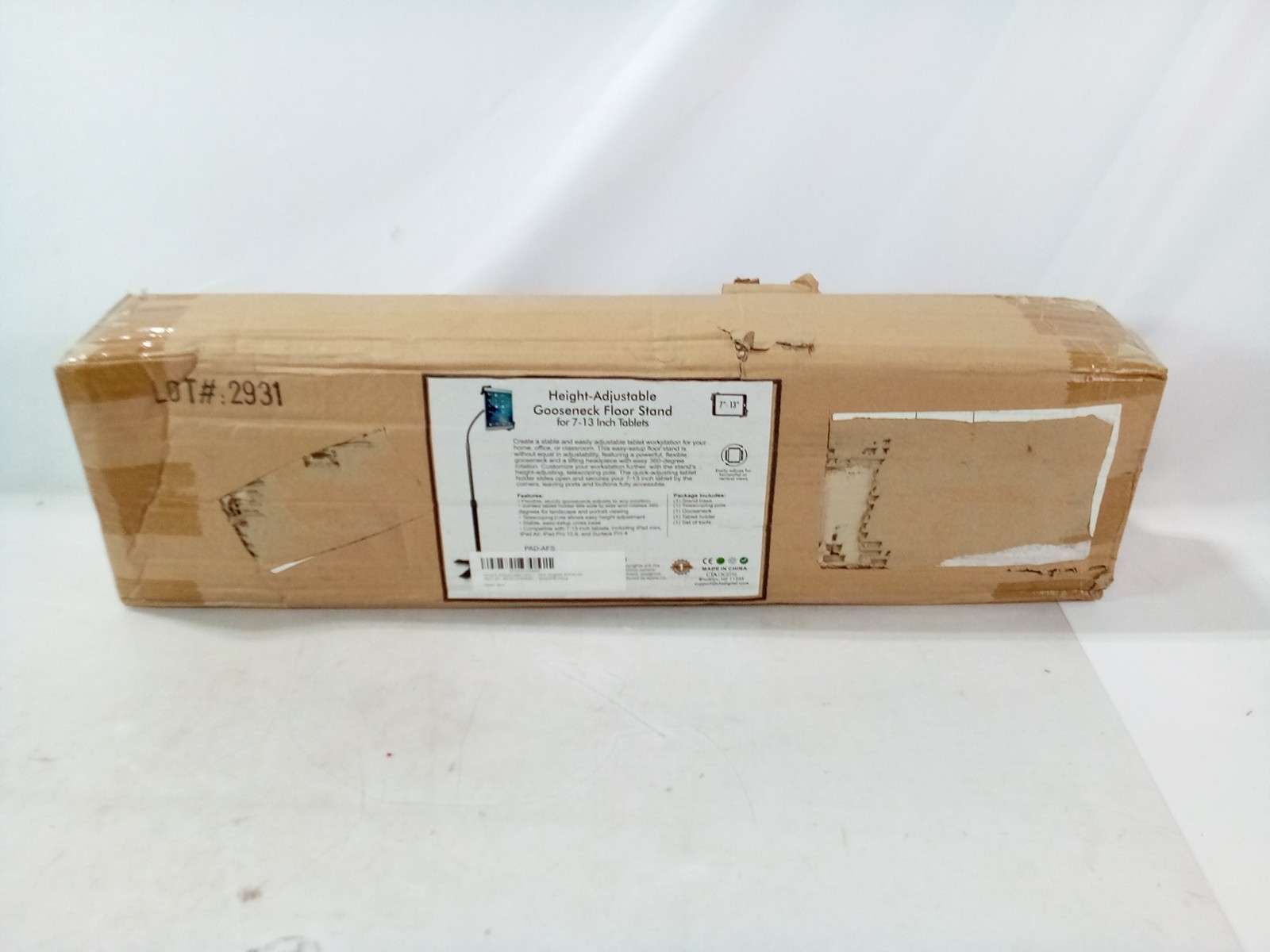 Height-Adjustable Gooseneck Floor Stand for 7-13 Inch Tablets PAD-AFS
