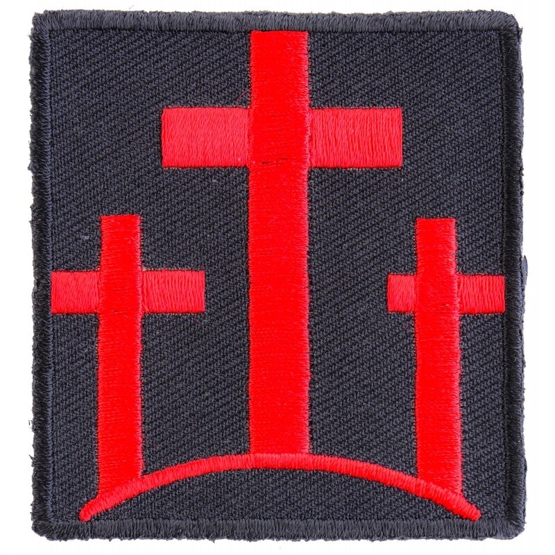 3- Crosses Red Christian Embroidered Sew on Patch Jesus 2.1/2" x 2.1/2"