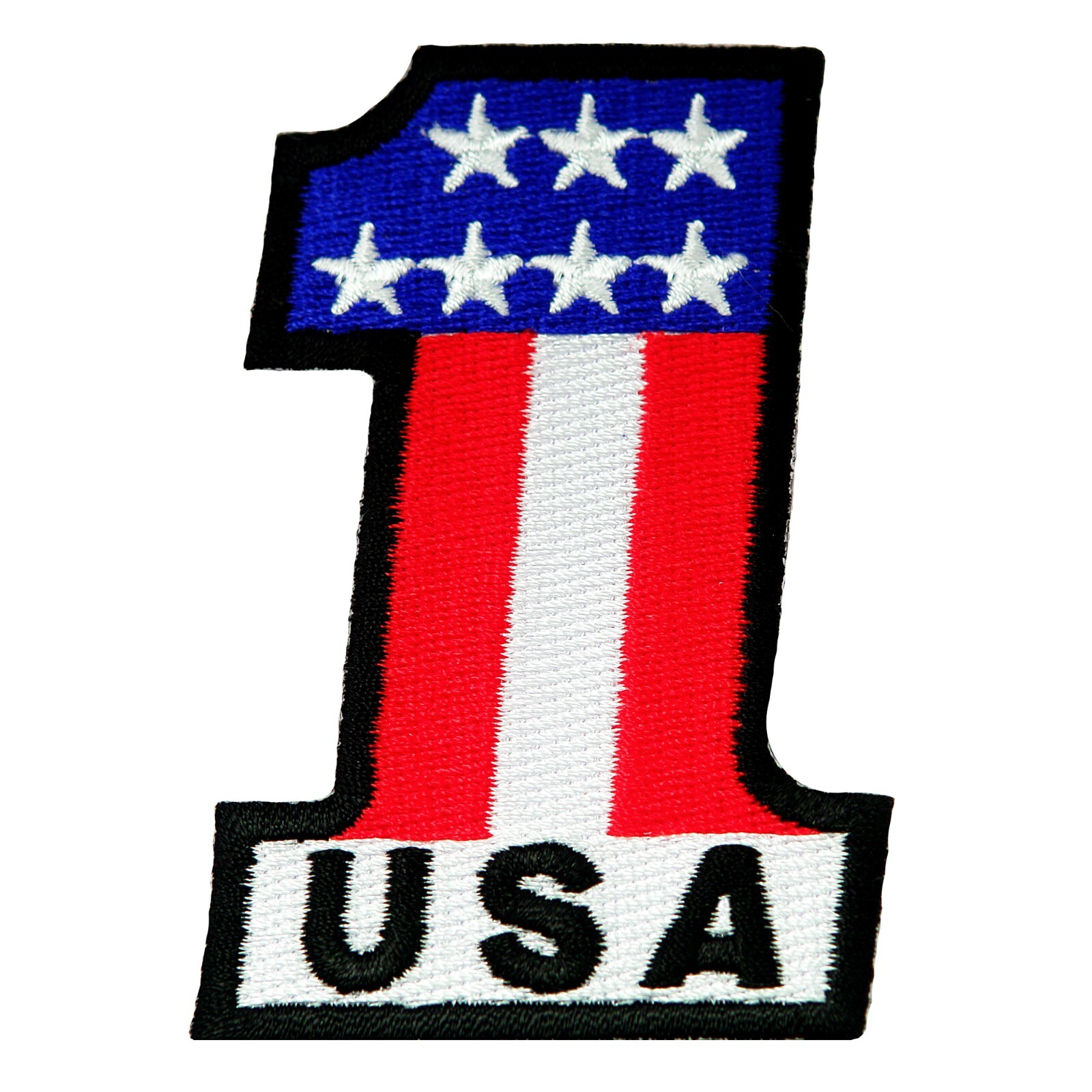 USA 1 EMBROIDERED PATCH AMERICAN FLAG ONE PATRIOTIC IRON-ON United States Emblem