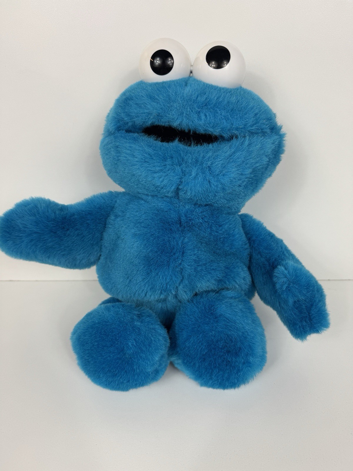 1997 VINTAGE 16” TYCO SESAME STREET TICKLE ME COOKIE MONSTER PLUSH WORKS GREAT