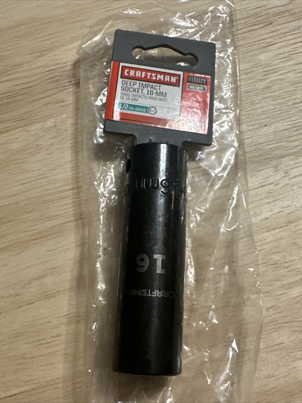 Craftsman 16077 1/2-in Drive 16mm Metric Deep Impact Socket