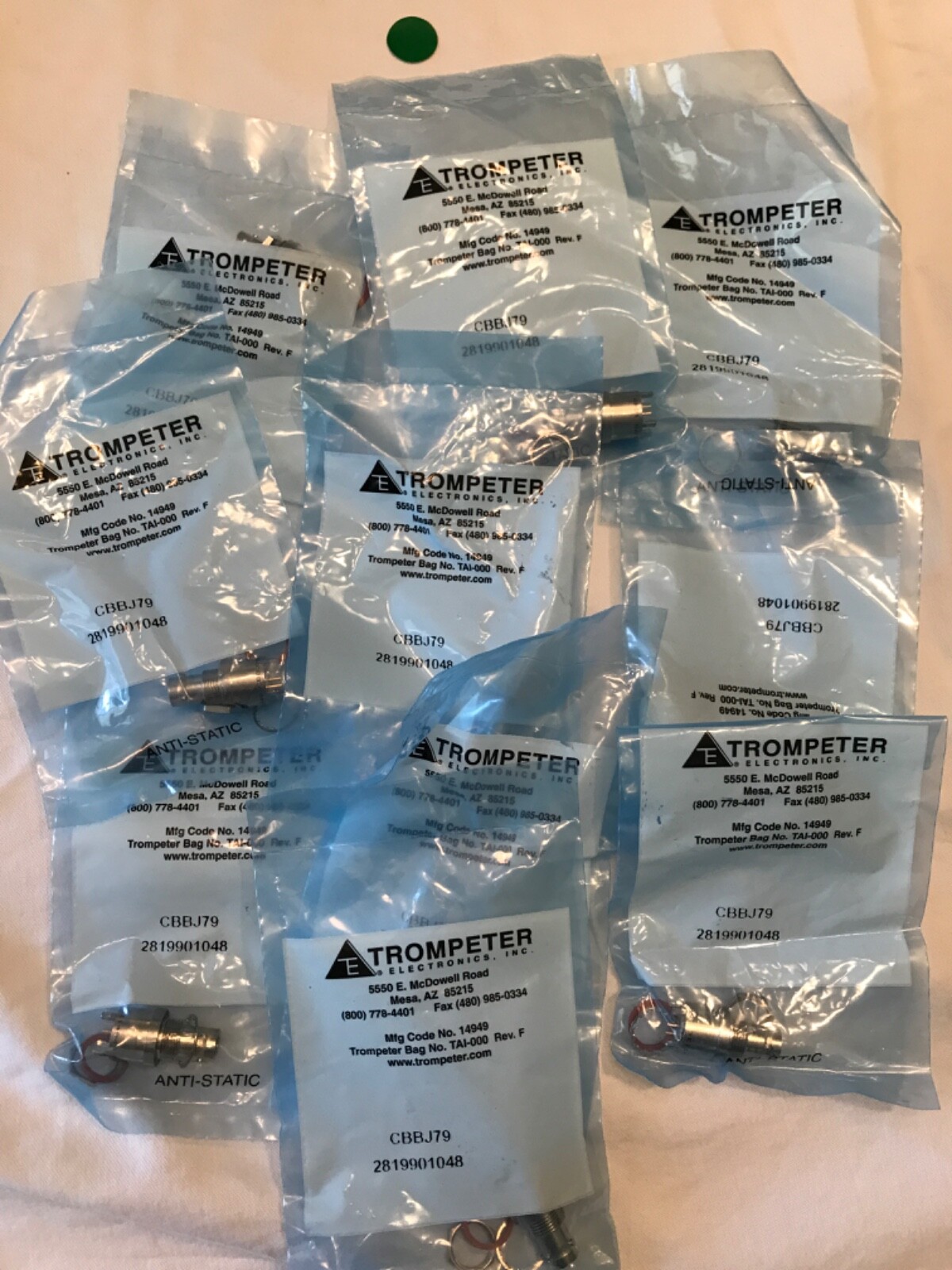 TROMPETER CBBJ79 RF/COAXIAL, TWINAX / TRIAX, 3-lug bulkhead mount connector