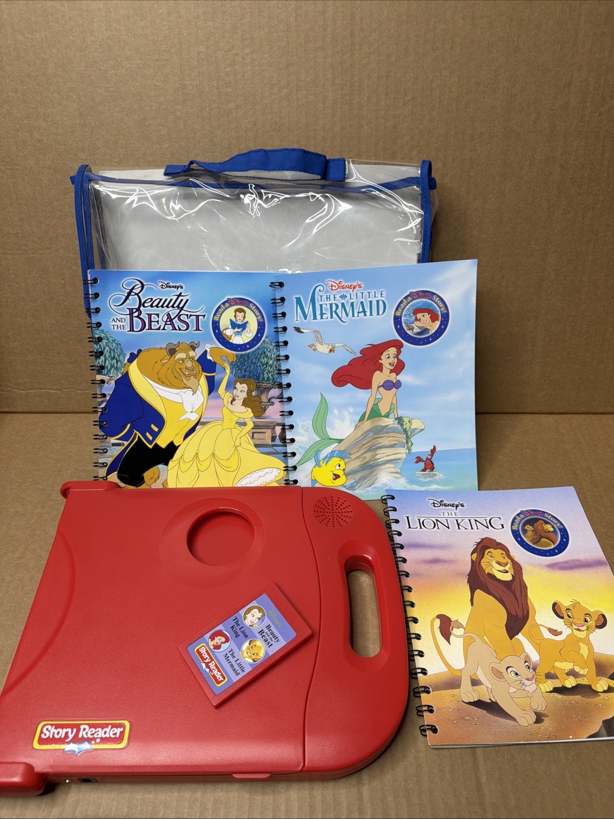 STORY READER with DISNEY Books and Cartridge read along toy 2003  GUC