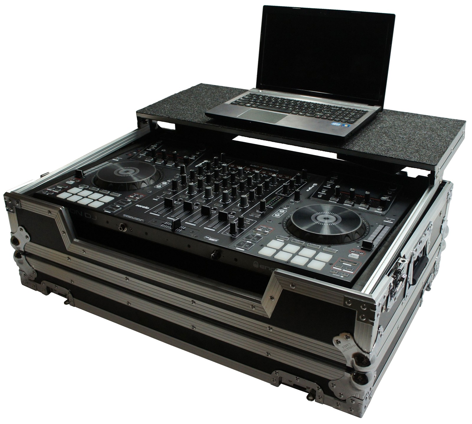 Harmony HCMCX8000LT Flight Glide Laptop Stand DJ Custom Case for Denon MCX8000