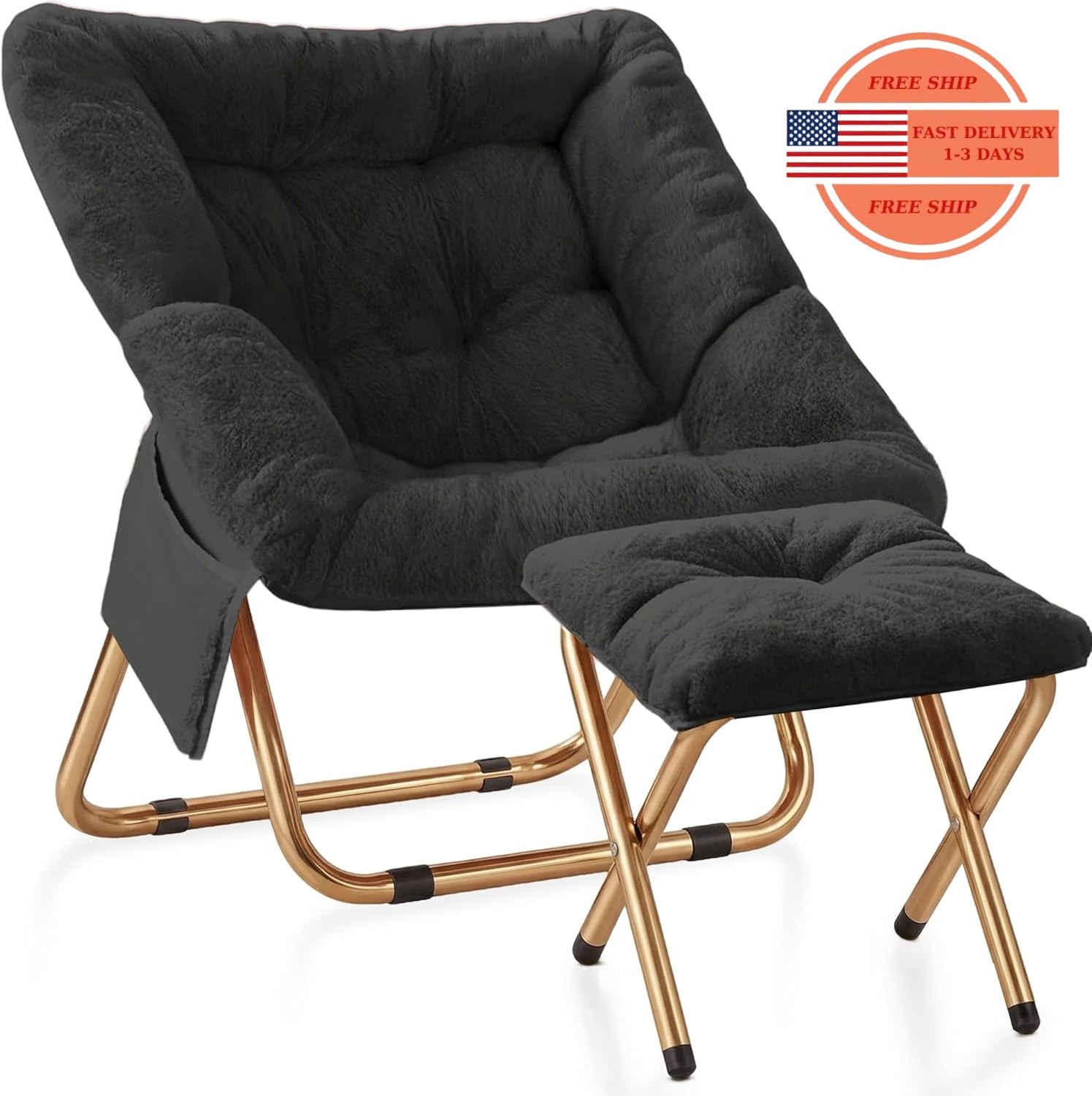 Sillón tipo platillo cómodo, sillón plegable para sala estar, sillón reclinable