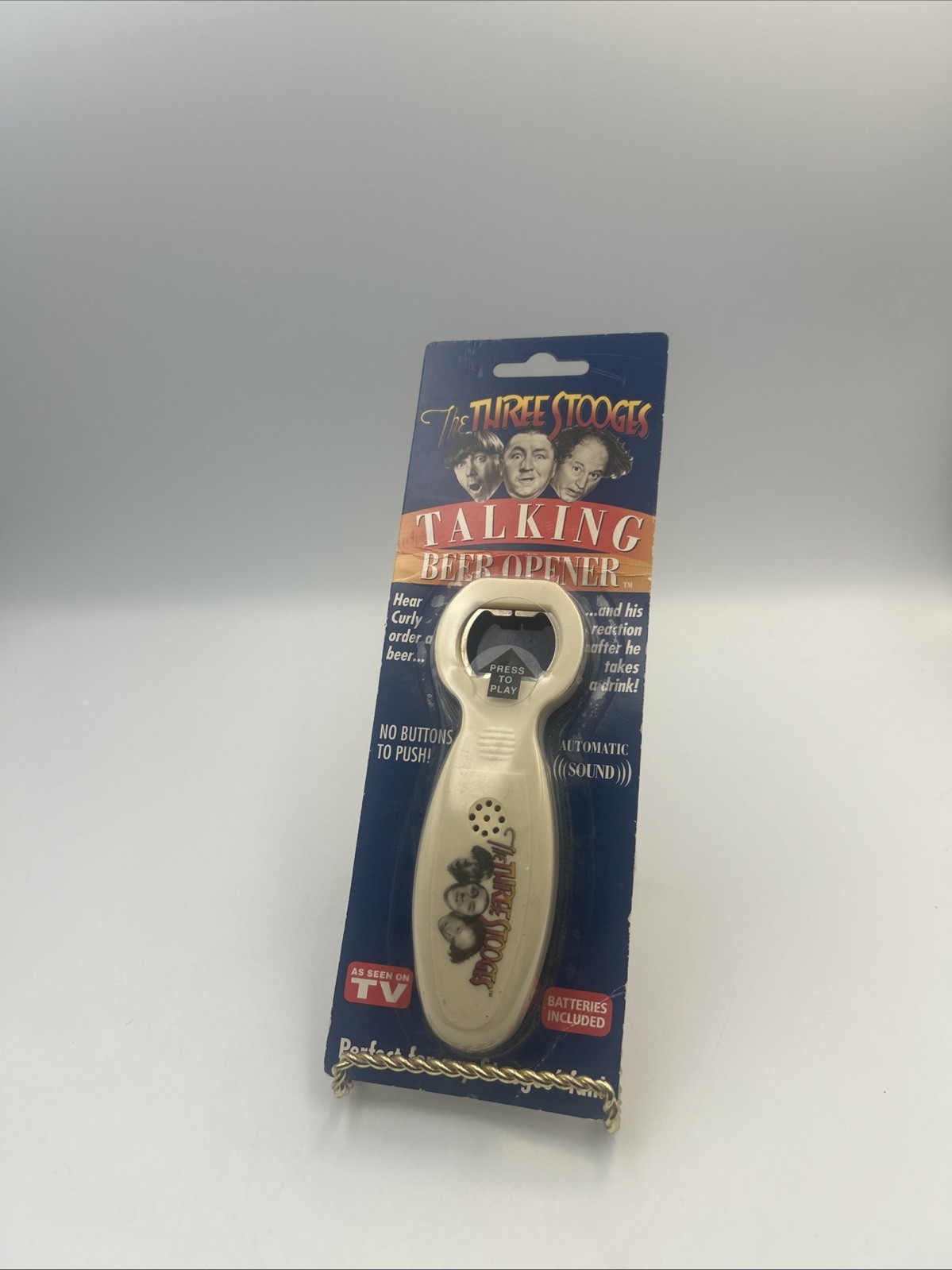 Three Stooges Talking Beer Opener Curly Voice NEW Sealed Pacific Direct 2003