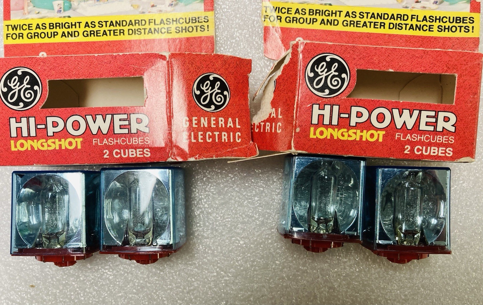 GE Hi-Power Flash Cubes For Polaroid Focused Flash Cameras Two Boxes - 4 Cubes