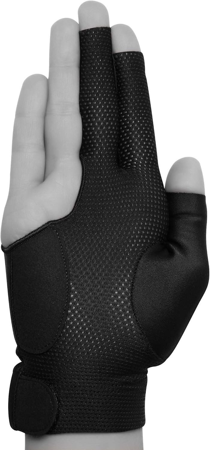 Compact Black Billiard Glove - Quick-Dry & Slip-Resistant for Right Hand Use