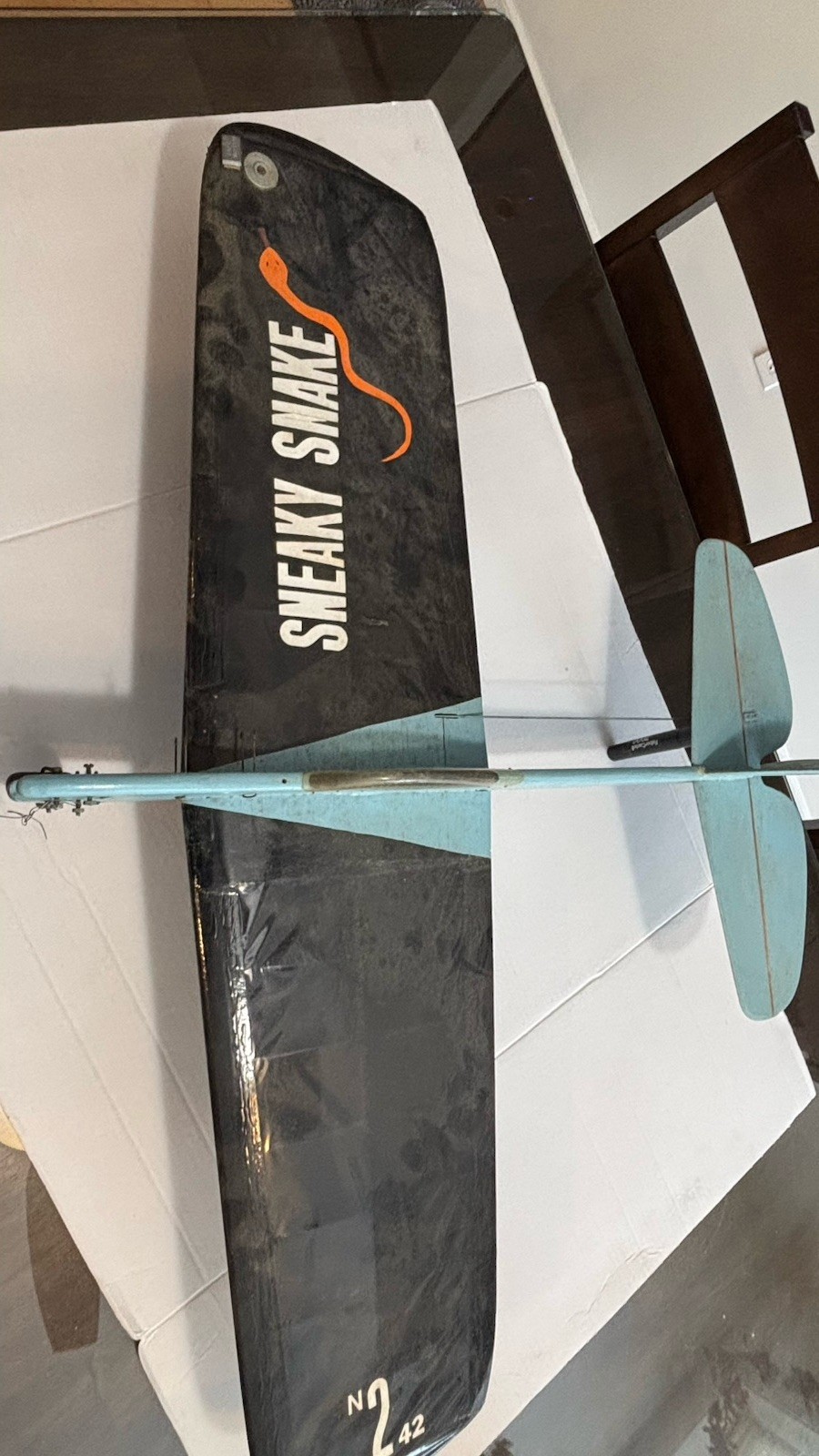Vintage Tether Plane with Missing Motor. Untested but Elevators Seem To Work.