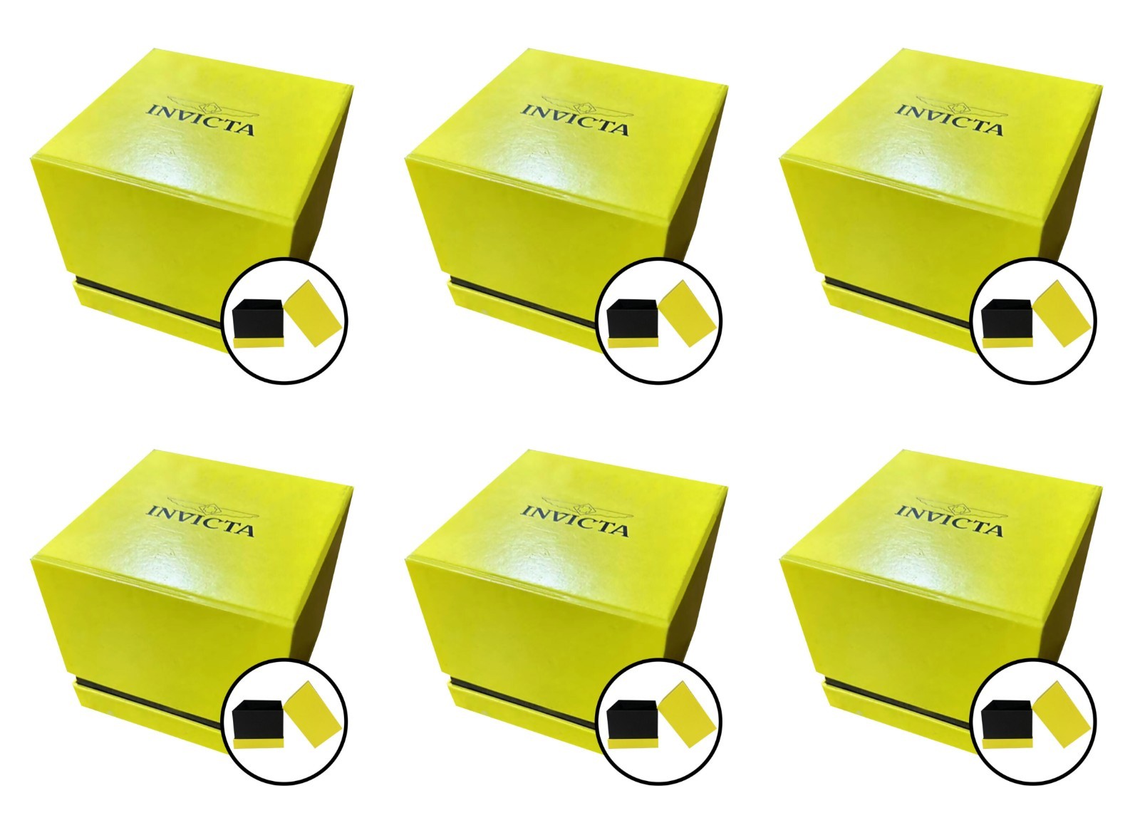 INVICTA Authentic Yellow Watch Box Storage Case Presentation Display LOT OF 6