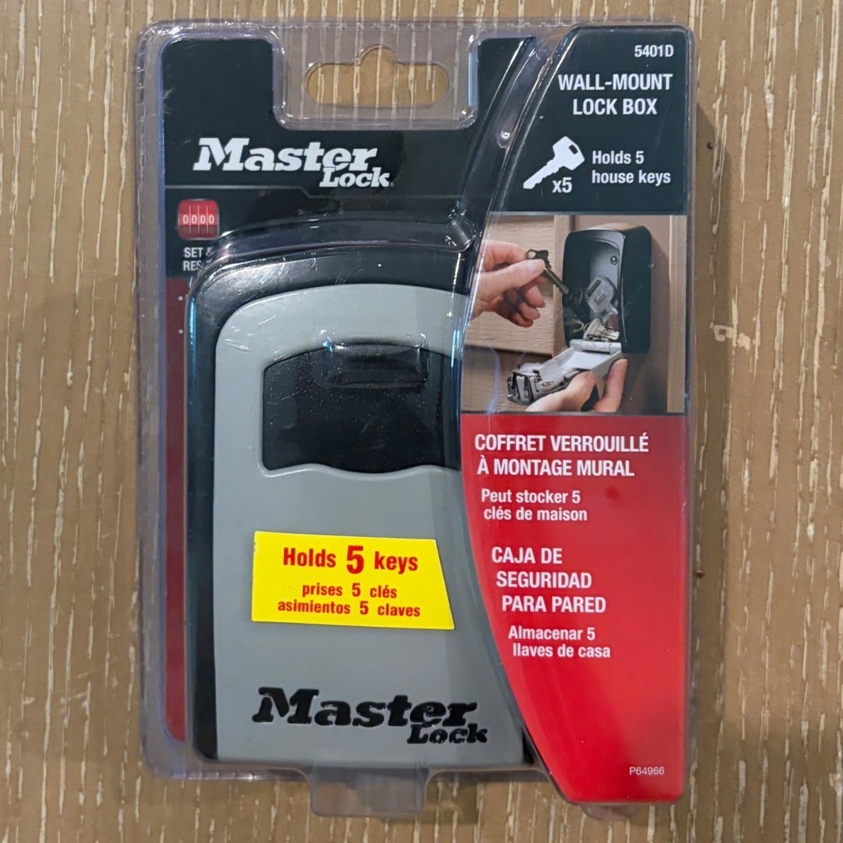 Master Lock Wall Mount Lock Box 5 House Key Safe Hideaway Combination 5401D New
