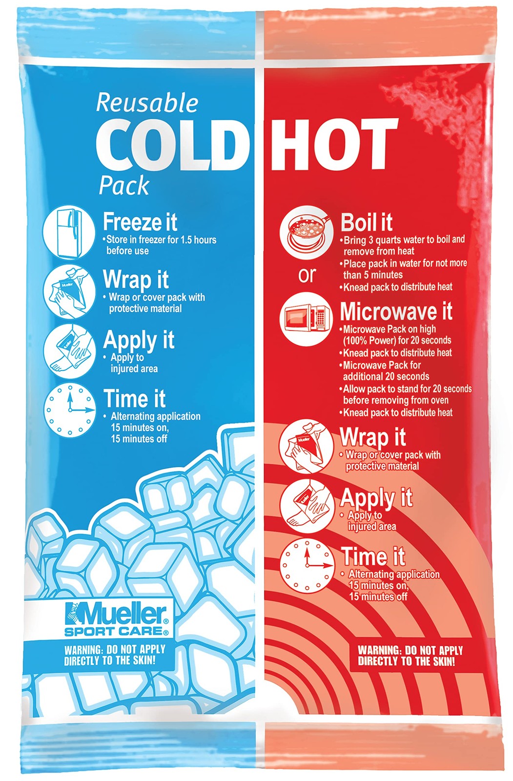 MUELLER Reusable Cold-Hot Pack, White, 6 Inch X 9 6x9 (Pack of 1), White