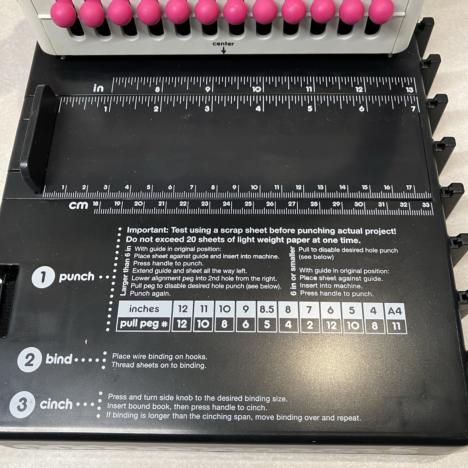 The Cinch Book Binding Machine Tool We R Memory Keepers USED Pink