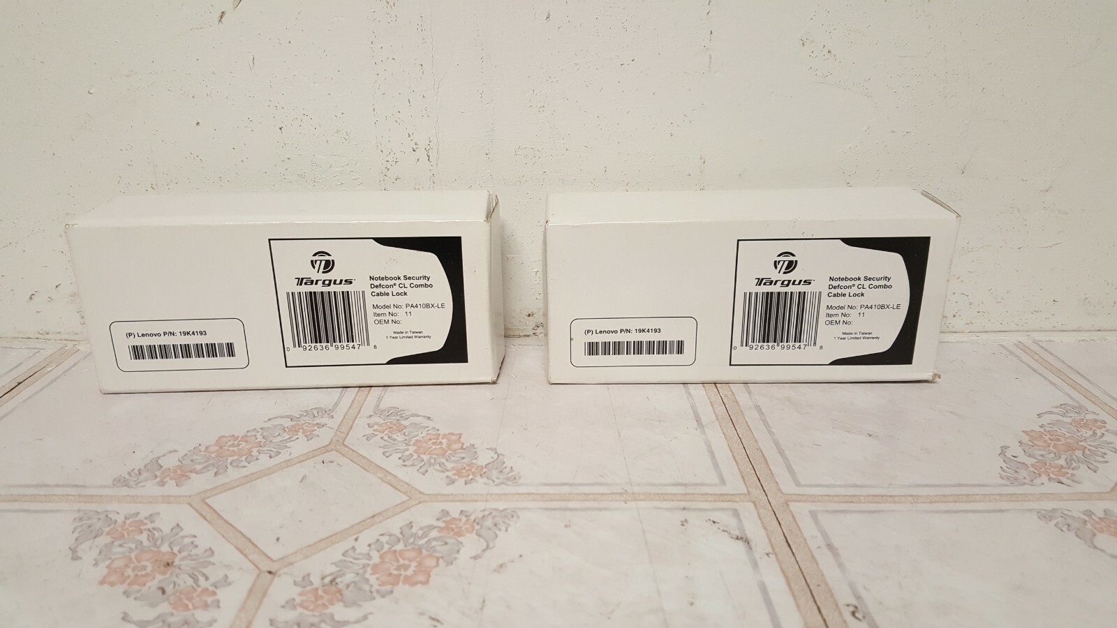 2X Targus Notebook Security Defcon CL Combo Cable Lock w/Base Plate PA410BX-LE
