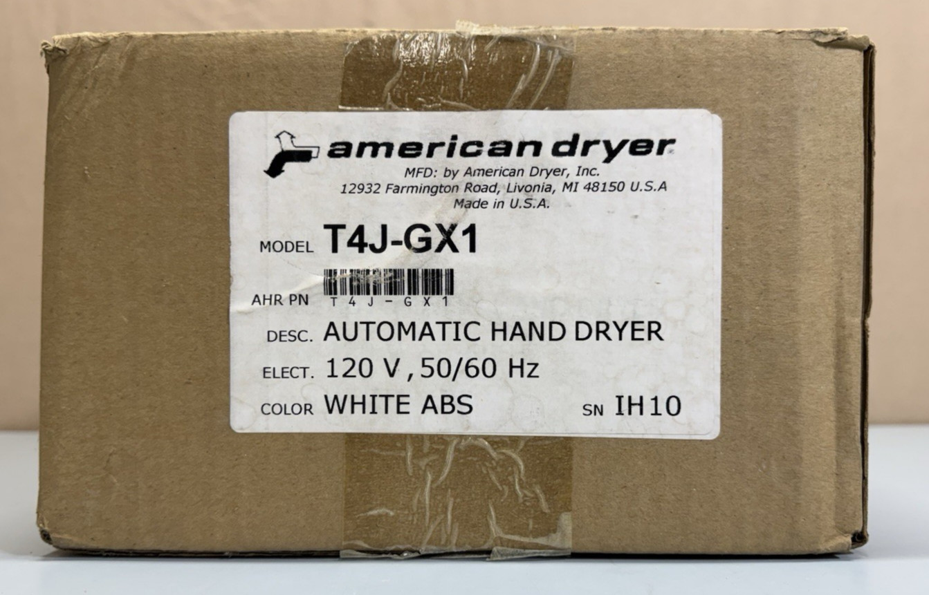 American Dryer T4J-GX1 Automatic Hand Dryer 120V White Commercial NEW Open Box