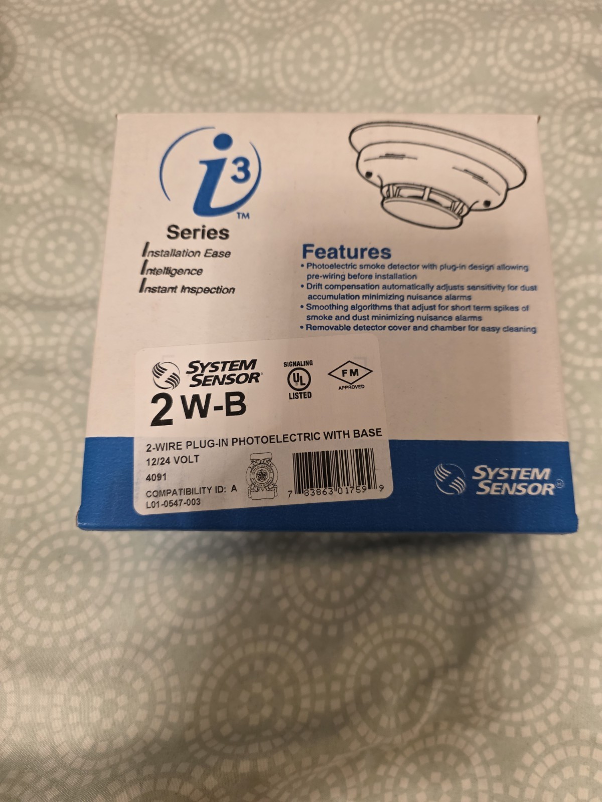 System Sensor 2W-B Photoelectric Smoke Detector w/ Base 12/24 Volt - NEW IN BOX