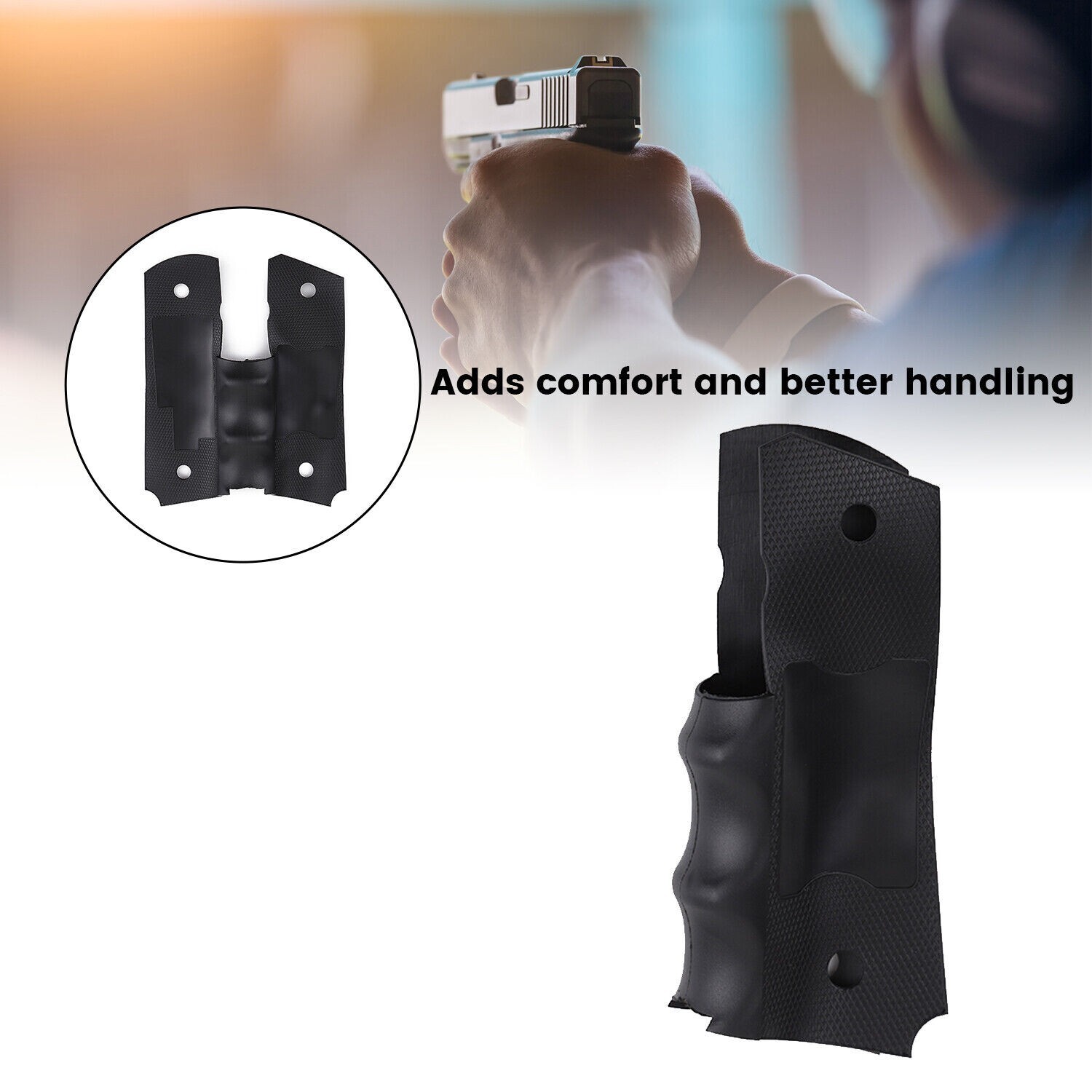 For PG1911-1 Grip Wraparound Rubber Government Finger Groove Grip Insert