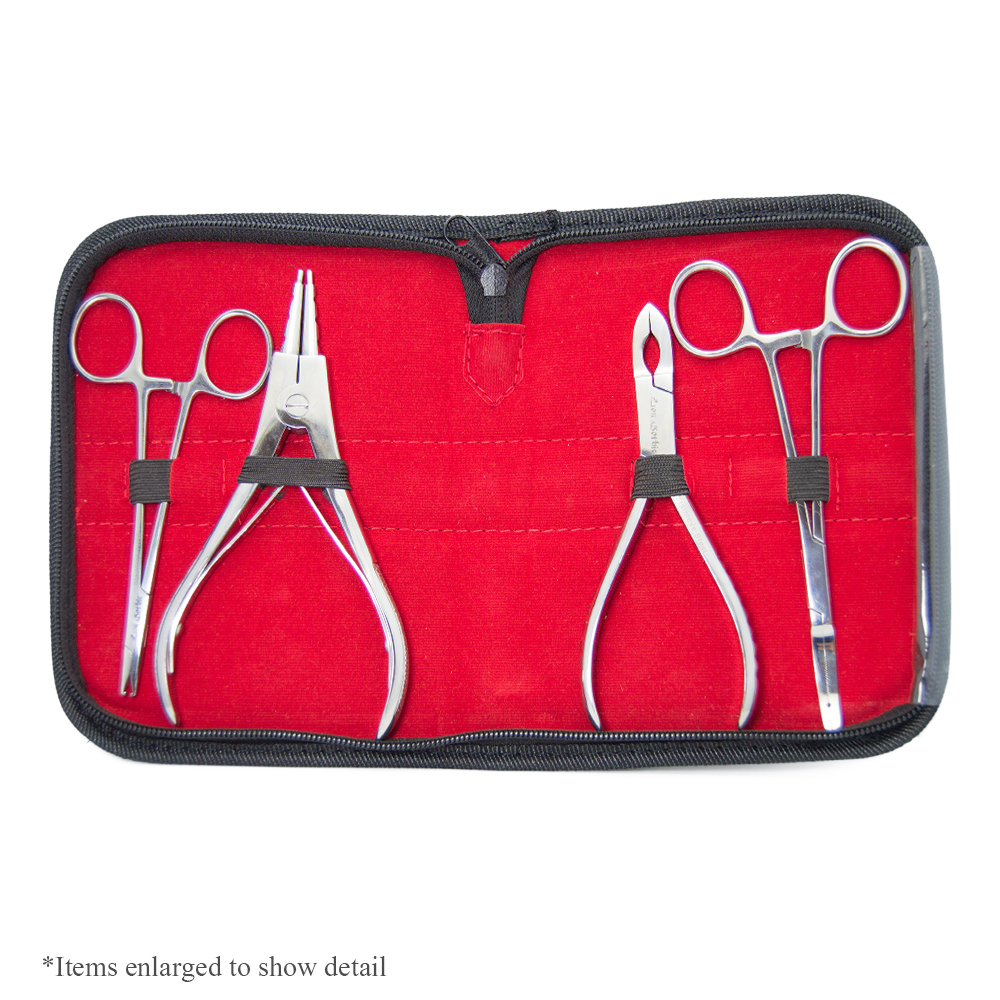 Lion Gothic Dermal Piercing and Ring Pliers Kit 5 Pieces