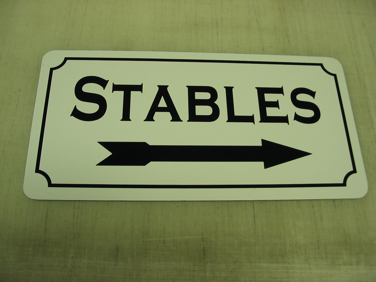 STABLES W/ RIGHT ARROW Directional Sign 4 Horse Farm Ranch Barn Club Track Hay