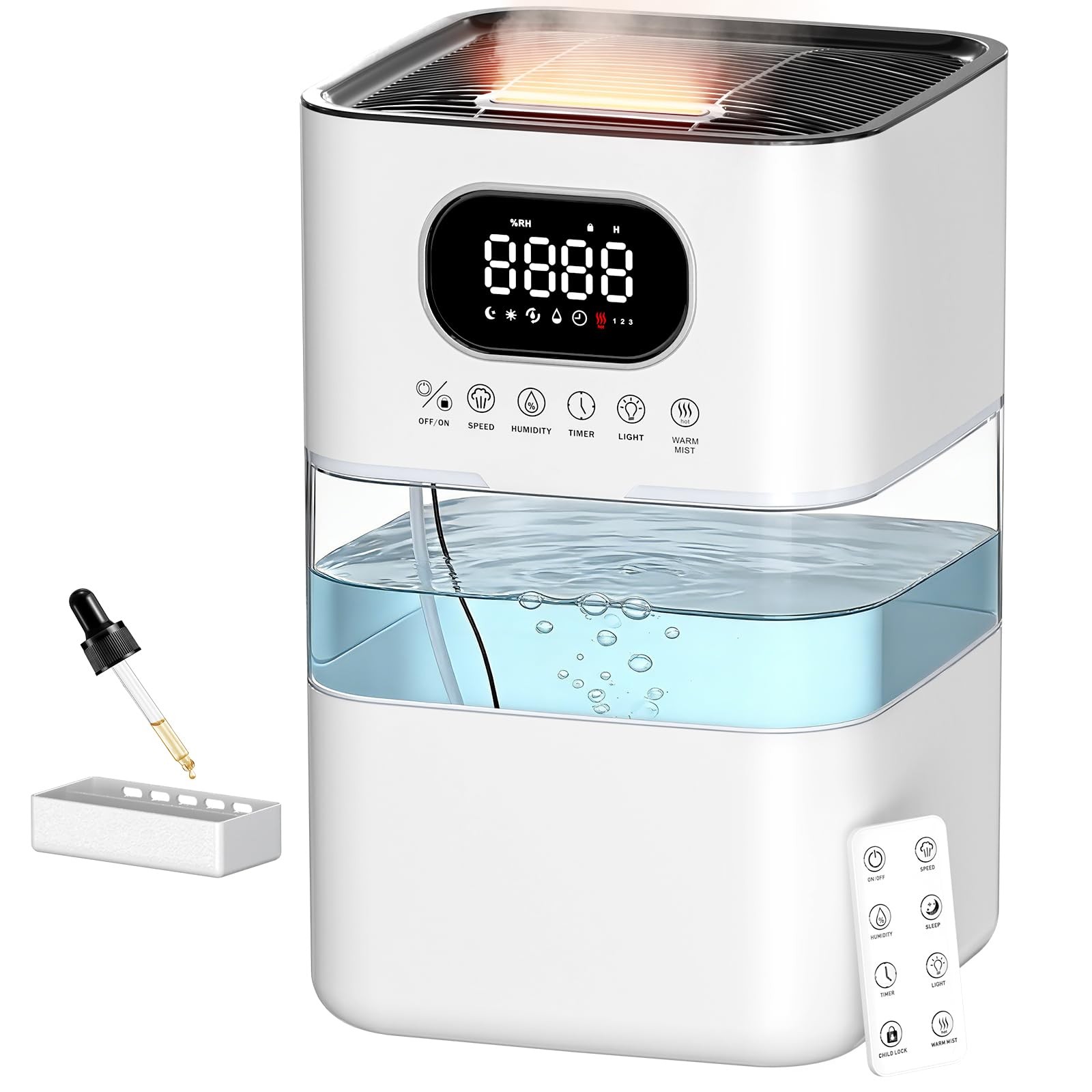 AreShark Humidifier Large Room, 2.2 Gal/8.5L Cool Warm Mist Air 8.5L, White