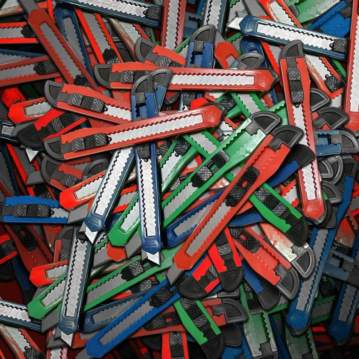 12 pc Utility Knife Box Cutter Retractable Blade Snap Razor Knife Safety Lock 5"