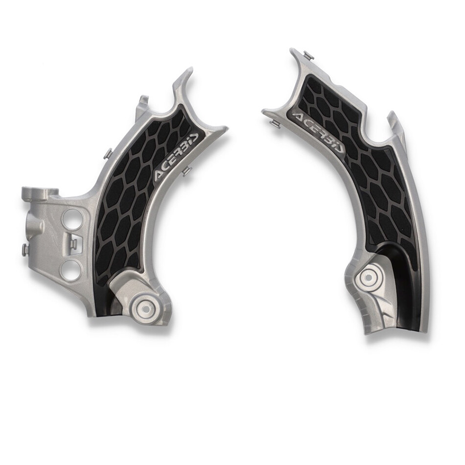 X-GRIP FRAME GUARDS  SILVER/BLACK Honda CRF450RX CRF450R W.E. CRF450R CRF250R