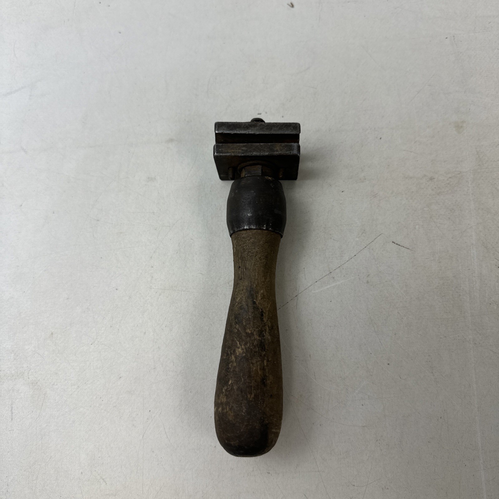 Vintage Bell System D Cable Vise Wooden Handle Tool