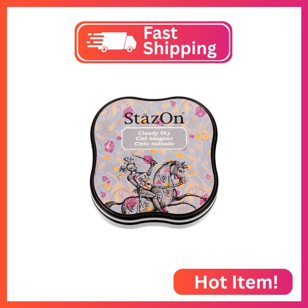 Tsukineko SZMID-34 StazOn Midi Ink Pad, Cloudy Sky
