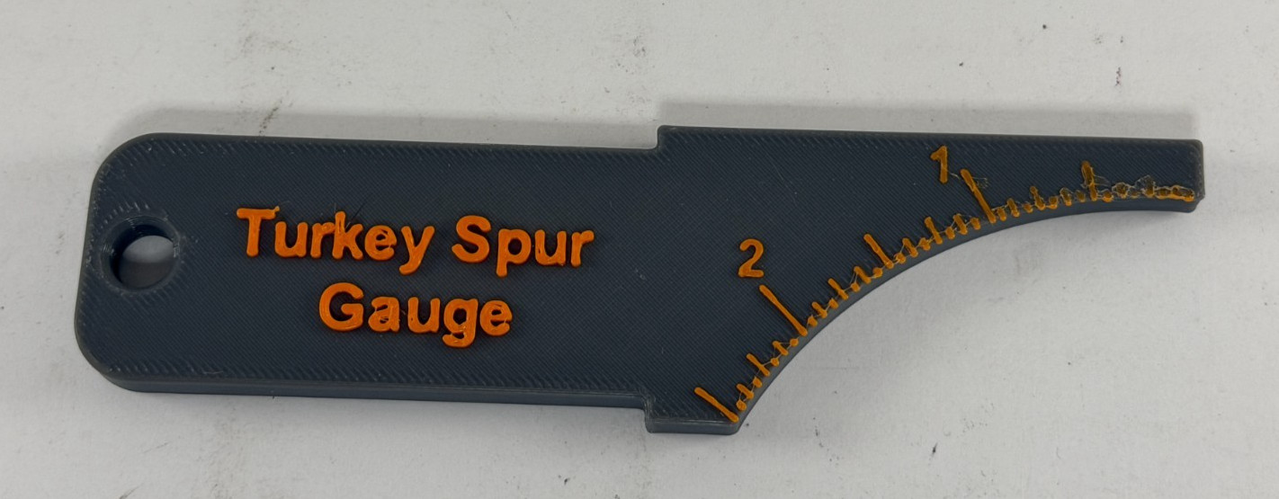 Turkey Spur Gauge  - Durable, Lightweight, Easy to Hold & Read - CUSTOMIZABLE