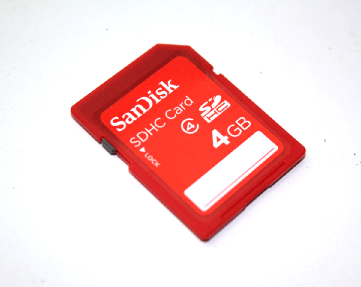 SanDisk 4GB SDHC Card Red Class 4 Work