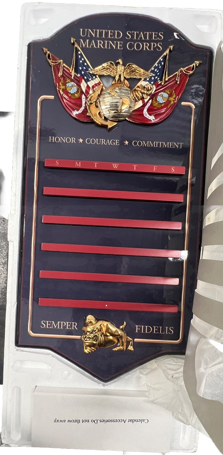 2004 USMC MARINES DEVIL DOG PERPETUAL CALENDAR HAMILTON COA Included NEW