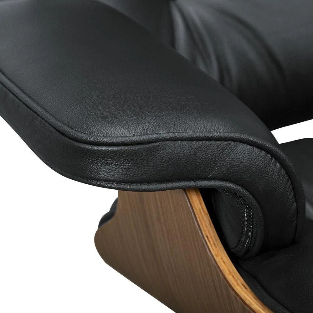 Mid Century Lounge Chair and Ottoman Genuine Italian Leather Eams Swivel Chair