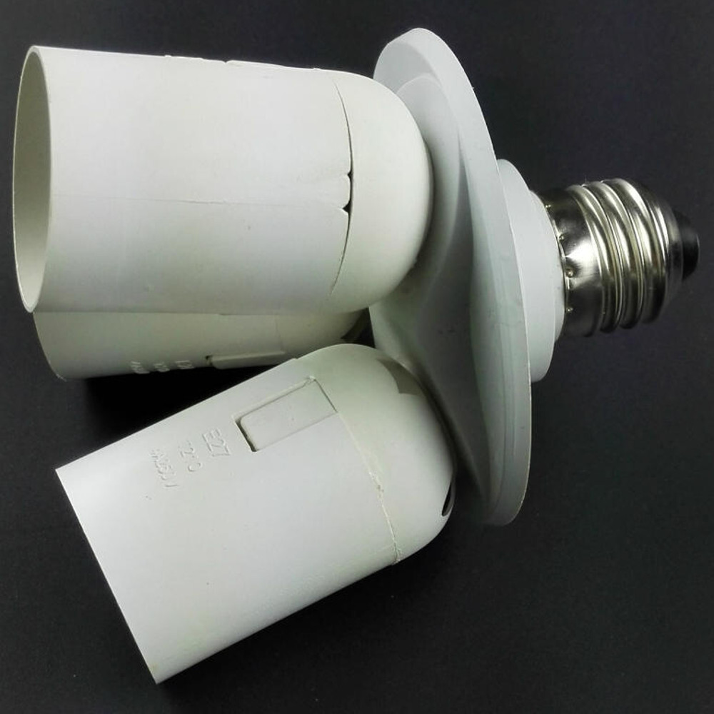 3 to 1 Light Socket E26 Splitter Lamp Base Adapter for Standard LED & CFL Bulbs