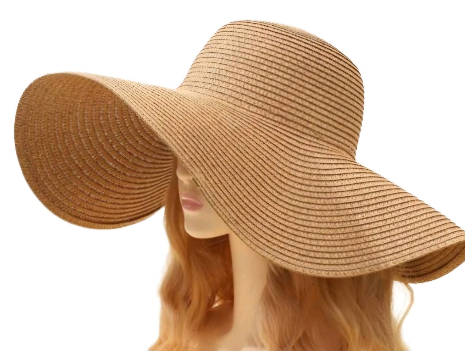 Women's Beach, Boho Straw Hat with Wide Brim OS