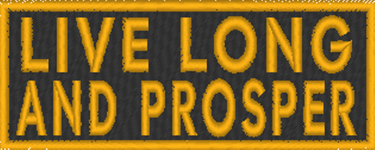 LIVE LONG AND PROSPER  Patch With Hook & Loop  Morale Tactical Emblem Gold