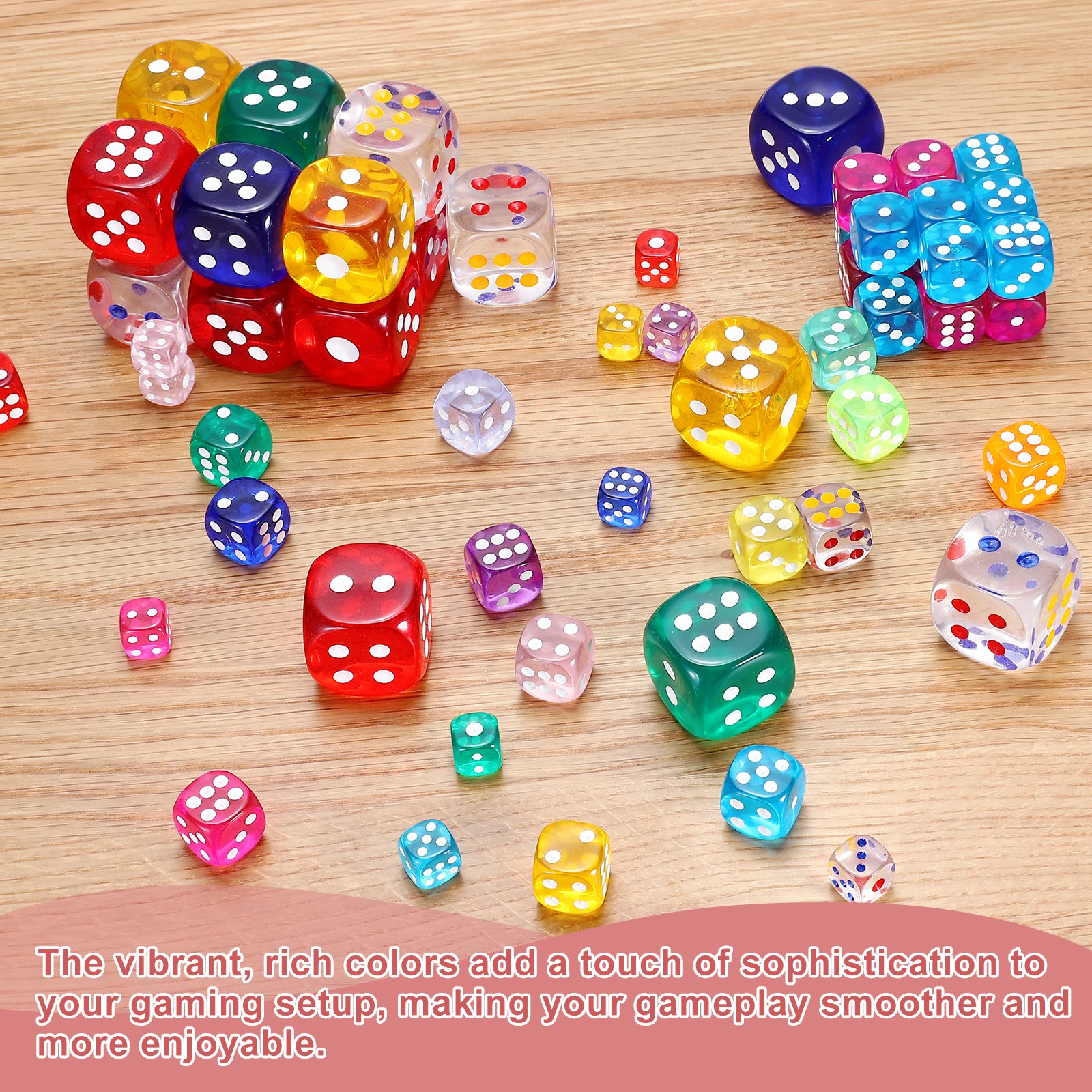36Pcs 6 Sided Acrylic Dice 14mm/0.55" Rounded Corner Translucent Dice Red