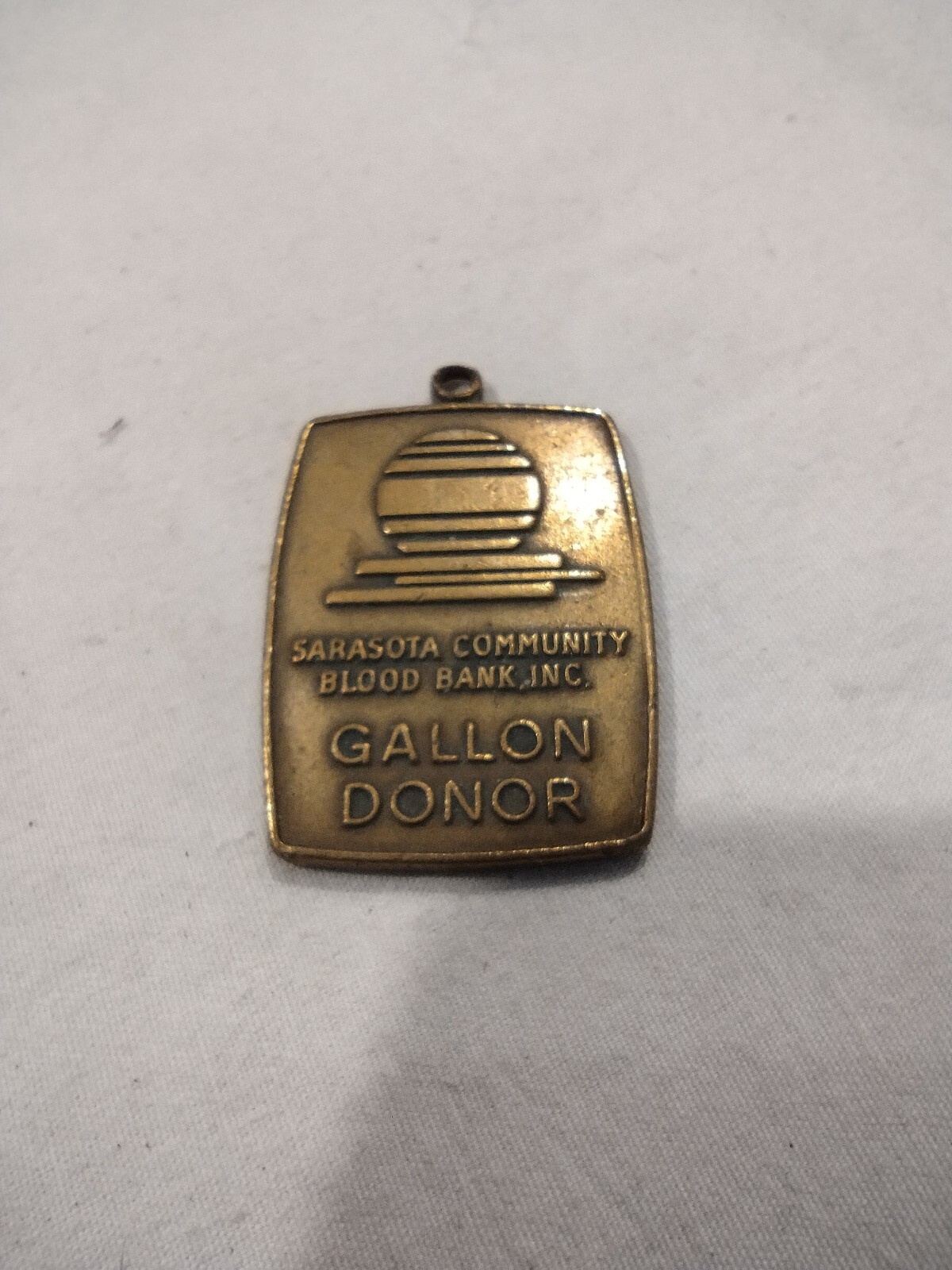 Vintage Sarasota Florida Blood Bank Gallon Donor Metal Fob O+