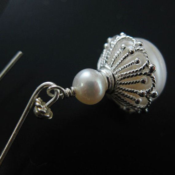 Bead Caps , Solid 925 Sterling Silver , Bright Silver - 14mm ( 2 pcs)